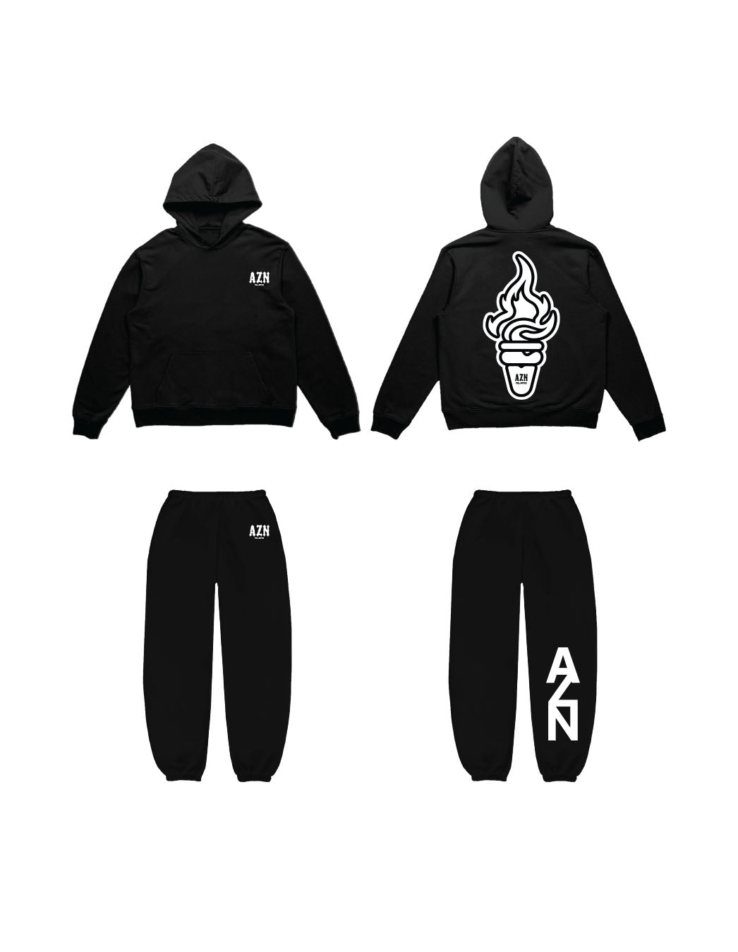 AZN BLACK TRACKSUITE
